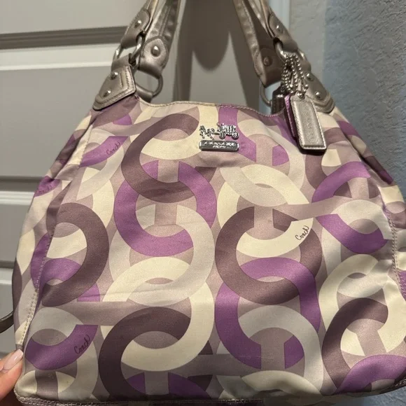 Coach Madison Op Art Sateen Maggie Shoulder Bag - Picture 2 of 13